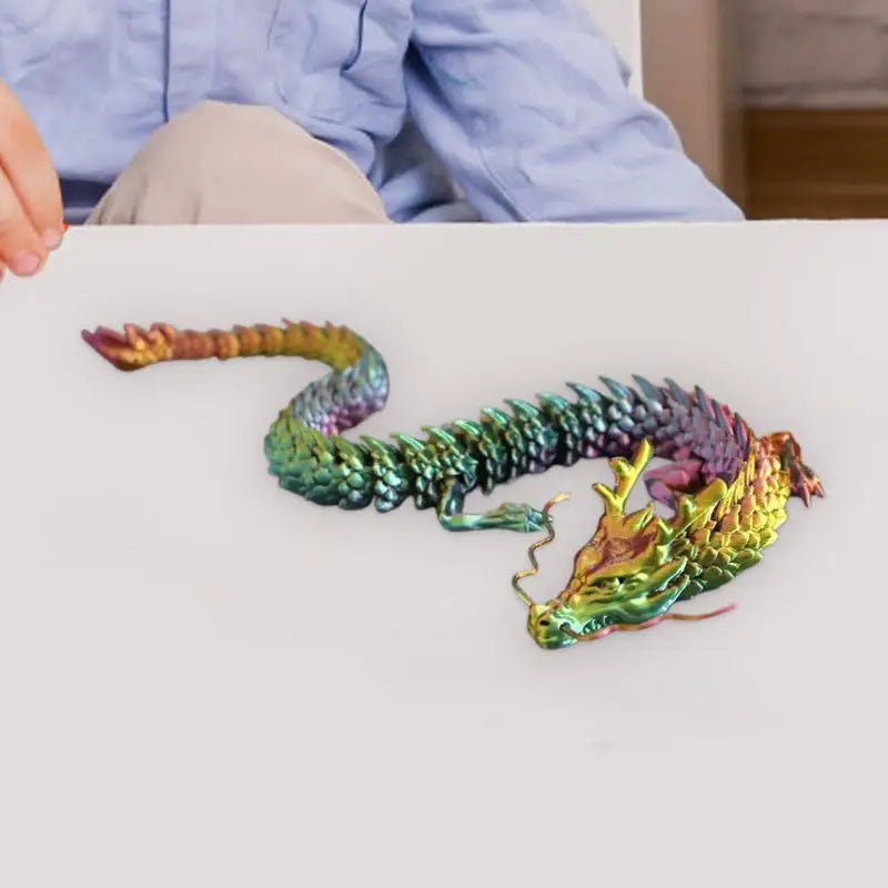 Articulated Dragon 3D Printed Flexible Joint 3D Printed Dragon Dragon Models 3D Printing Stuff Gradient Fantasy Animal Figurines Oasis Select