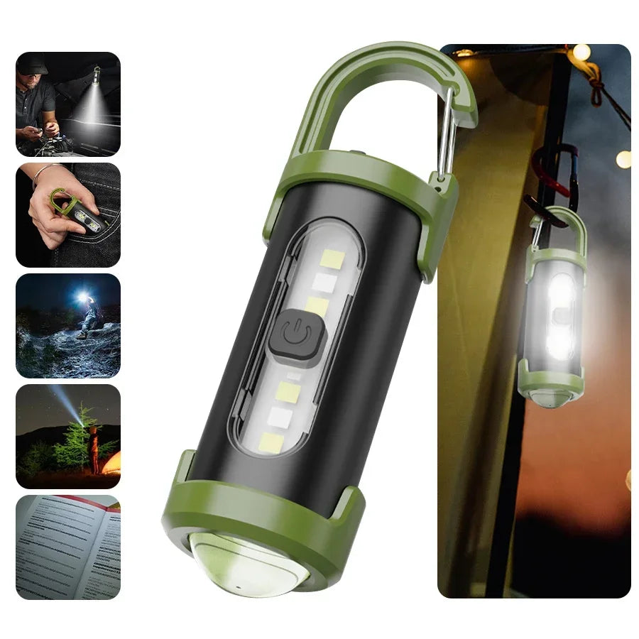 Mini Keychain Lamp Keychain Pocket Torch USB Rechargeable LED Light Flashlight Lamp Waterproof Keychain Light 1/2PCs Oasis Select StyleA 1PC