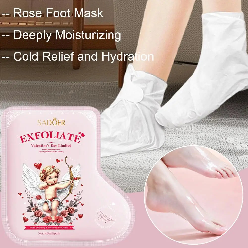 Rose Exfoliating Foot Mask – Moisturizing & Smoothing Socks