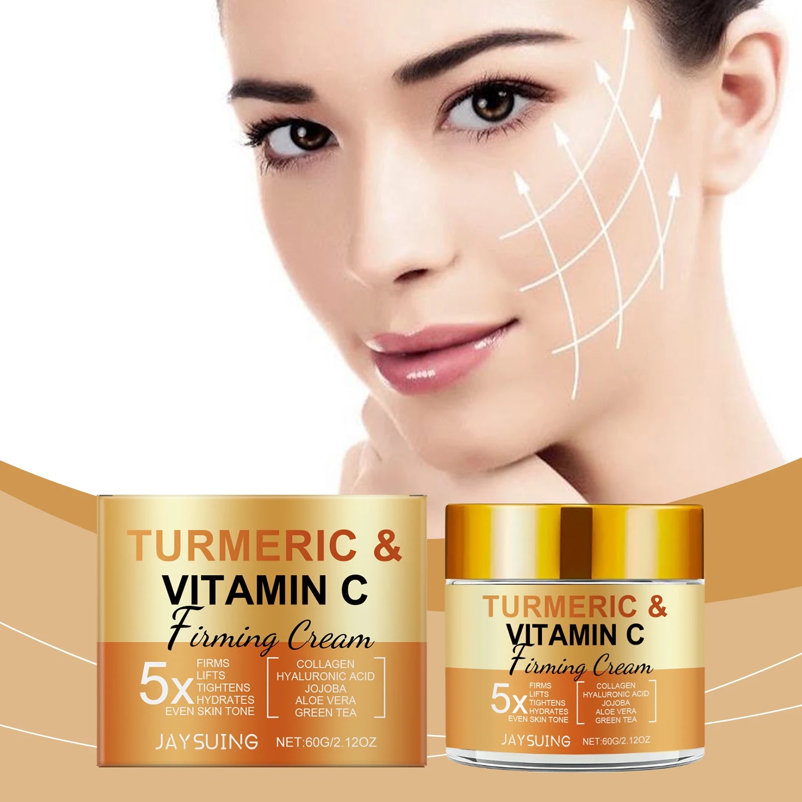 Turmeric Vitamin C Face Cream – Anti-Aging & Firming 60g Anti-Aging Face Cream Oasis Select
