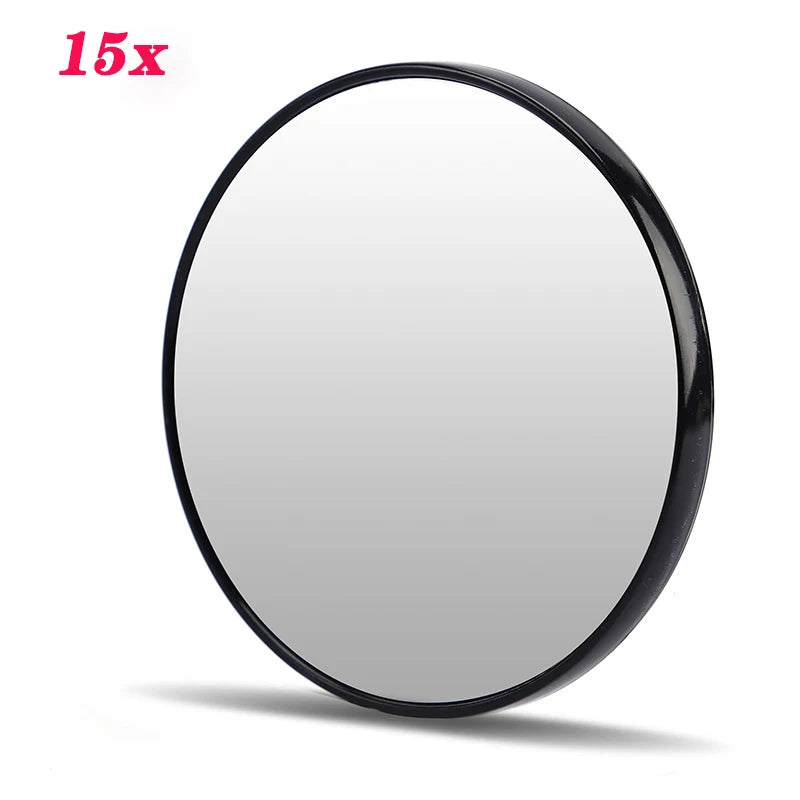 5/10/15X Magnifying Makeup Mirror Cosmetic Beauty Shaving Blackhead Magnifying Mirror for Bathroom Portable Makeup Round Mirror Oasis Select Black-15X