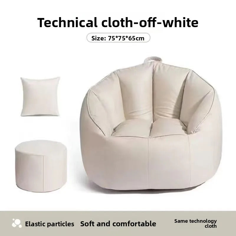Lazy sofa reclining sleeping bedroom small sofa small apartment living room single reclining chair balcony lazy chair Oasis Select White pedals.