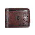 NEW Vintage 100 US Dollar Pattern Men's Wallets Zipper Multi-Functional Leather Wallet Hasp Coin Purse Men Gift Oasis Select Coffee