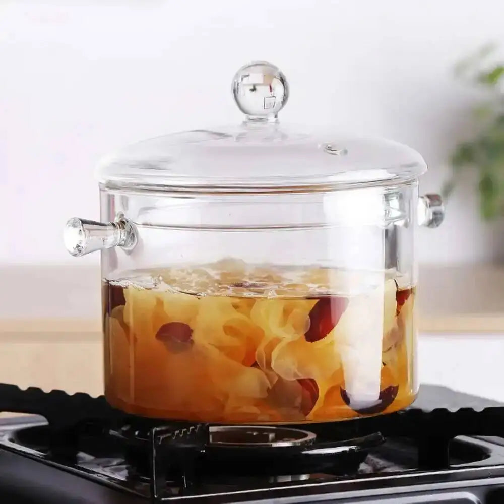 Glass Saucepan Stove Pot Transparent Borosilicate Glass Cooking Pot Stockpot Heat Resistant Boil Water Noodles Bowl Soup Cooker Oasis Select