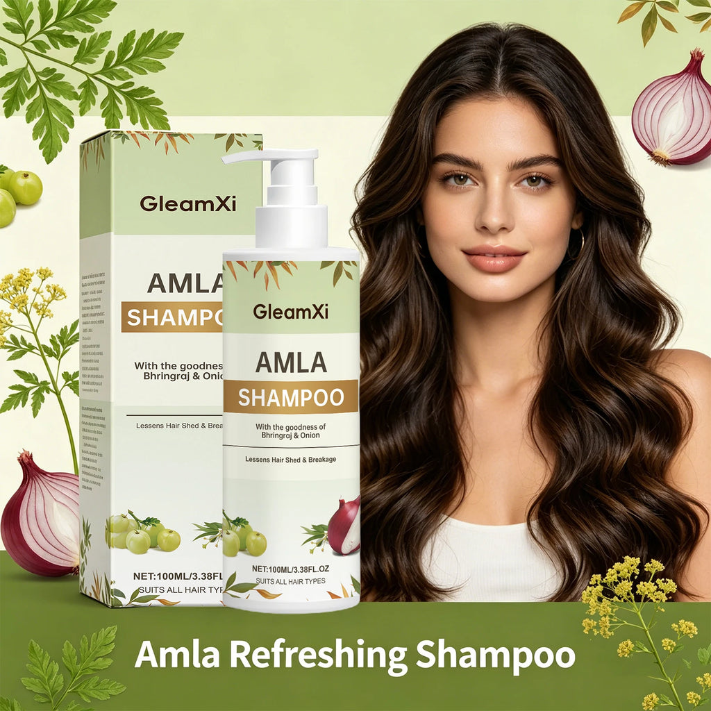 Amla Shampoo Strengthening Nourishing Hair Controls Excess Oil Adds Shine Reduce Hair Shedding Breakage Onion Bhringraj Shampoo Oasis Select