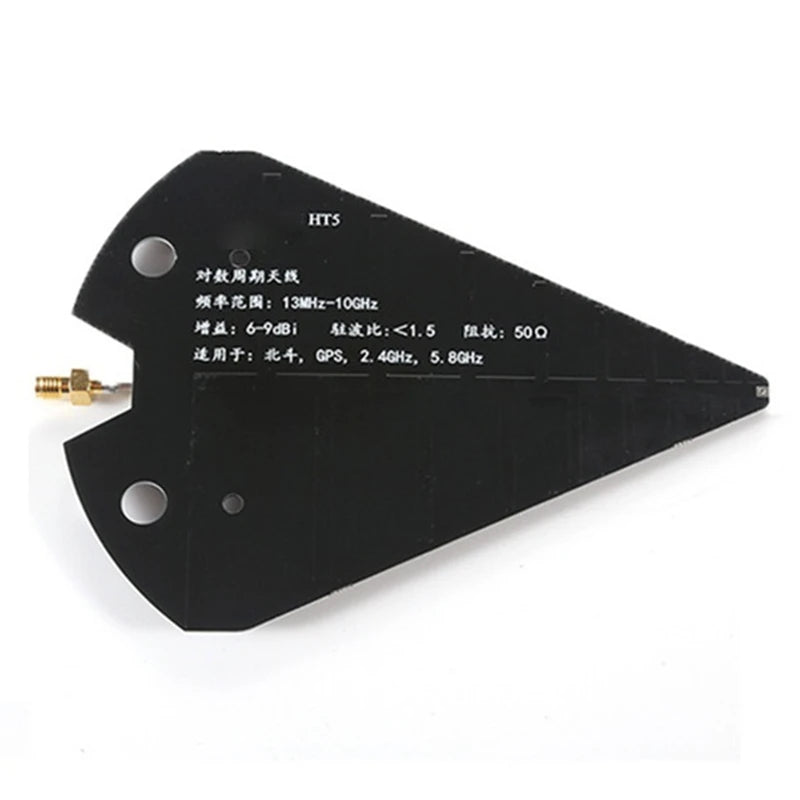 WISH HT5 Portable Log Periodic Antenna 1300Mhz-10Ghz Wideband High Gain 6-9Db 50Ω For VHF UHF SHF Communication Radar Oasis Select Black