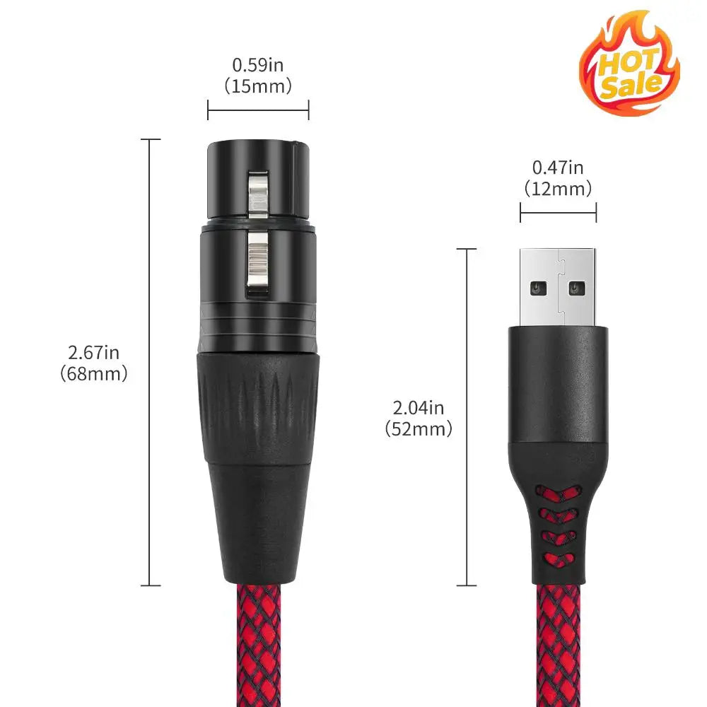 USB Male To XLR Female Mic Link Converter Cable USB To XLR Adapter Studio Audio Cable for Microphones Or Recording Karaoke Sing Oasis Select