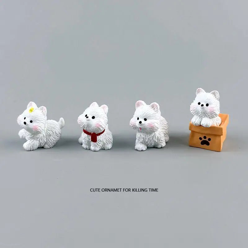 Cute Scarf West Highlands Puppy Resin Dogs Miniature Figurines Terrarium Oasis Select C