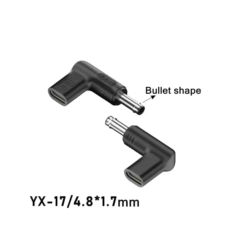 100W USB-C to DC Laptop Charger Adapter – HP Dell Asus Lenovo Laptop Charger Adapter Oasis Select 4.8-1.7mm Black