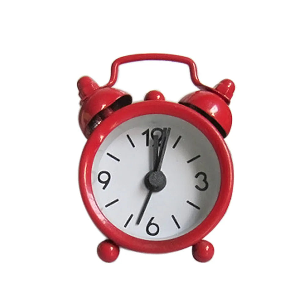 Retro Mini Double Bell Alarm Clock – Metal Quartz Desk Clock Retro Alarm Clock Oasis Select