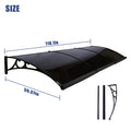 118.1'x39.4' Aluminum Patio Awning Polycarbonate Window Door Awning Front Door Overhang Awning for Exterior Doors Deck Porch Use Oasis Select Black United States
