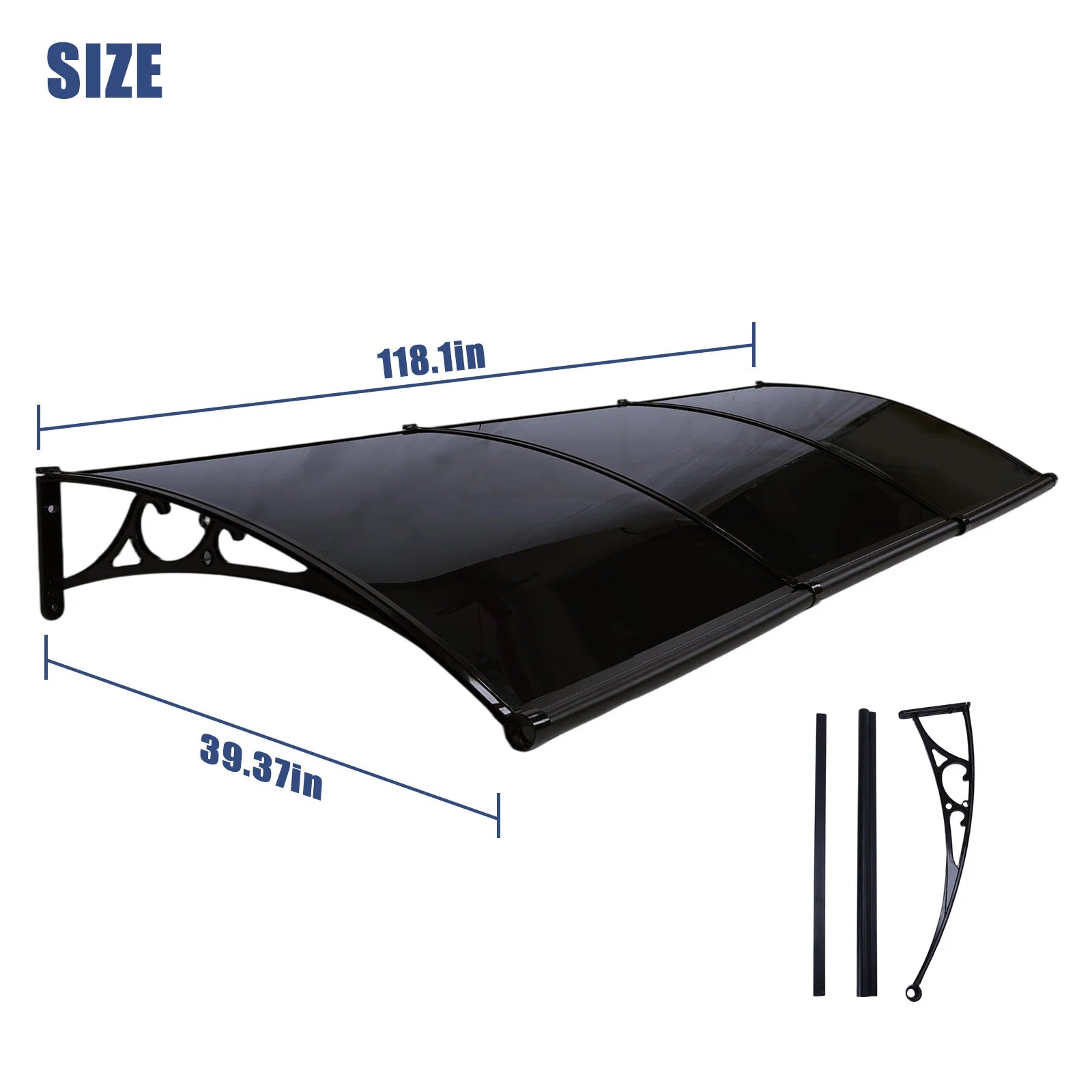 Polycarbonate Door Canopy Awning – UV, Rain & Snow Shield Exterior Door Canopy Oasis Select