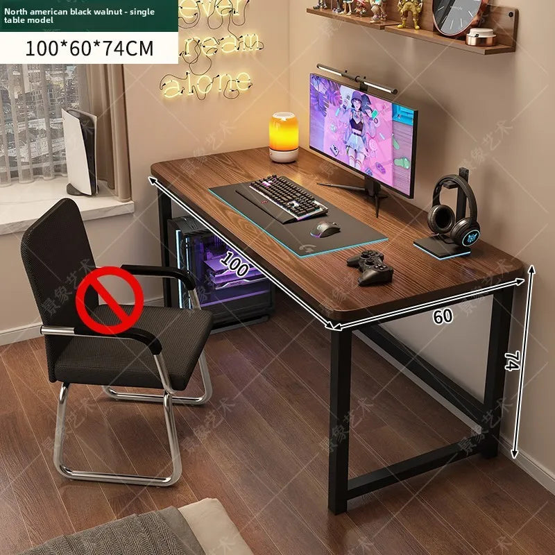 Computer desk Desktop study desk Long workbench E-sports table and chair desk Oasis Select Black Walnut-100cm