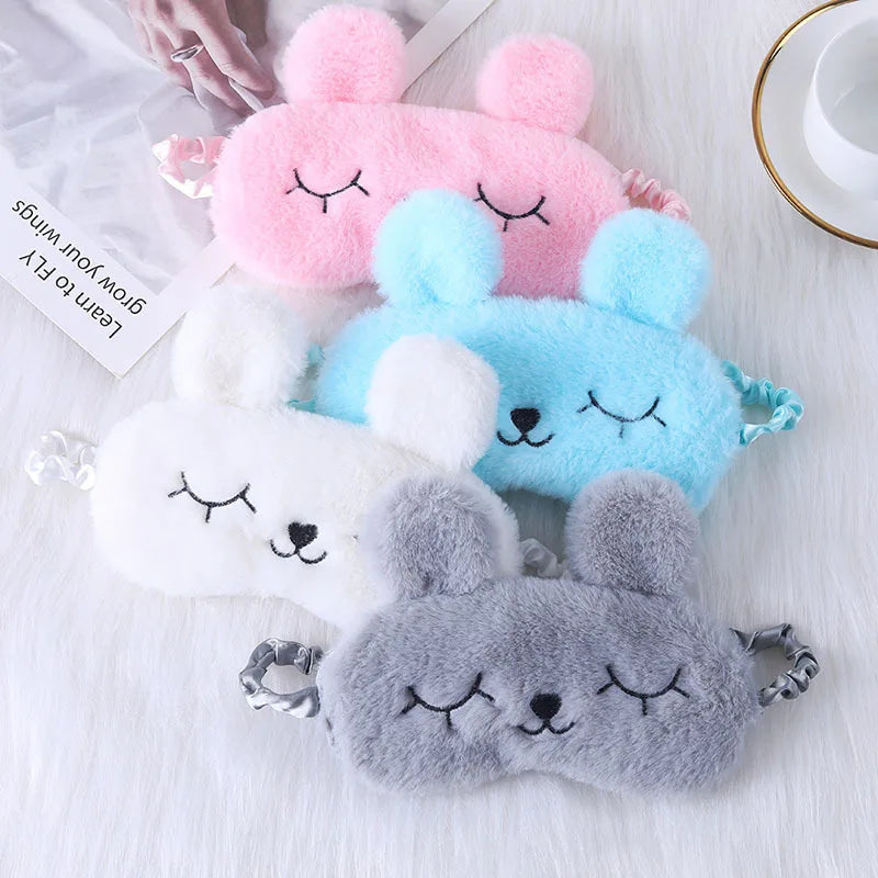 Cartoon Rabbit Plush Sleep Mask – Light Blocking Eye Cover Plush Sleep Mask Oasis Select