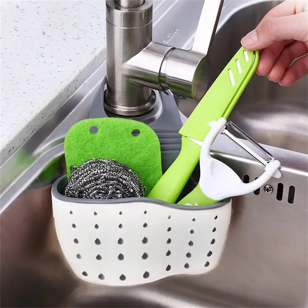 Double Layer Sink Hanging Basket | Sponge & Brush Organizer Sink Storage Basket Oasis Select
