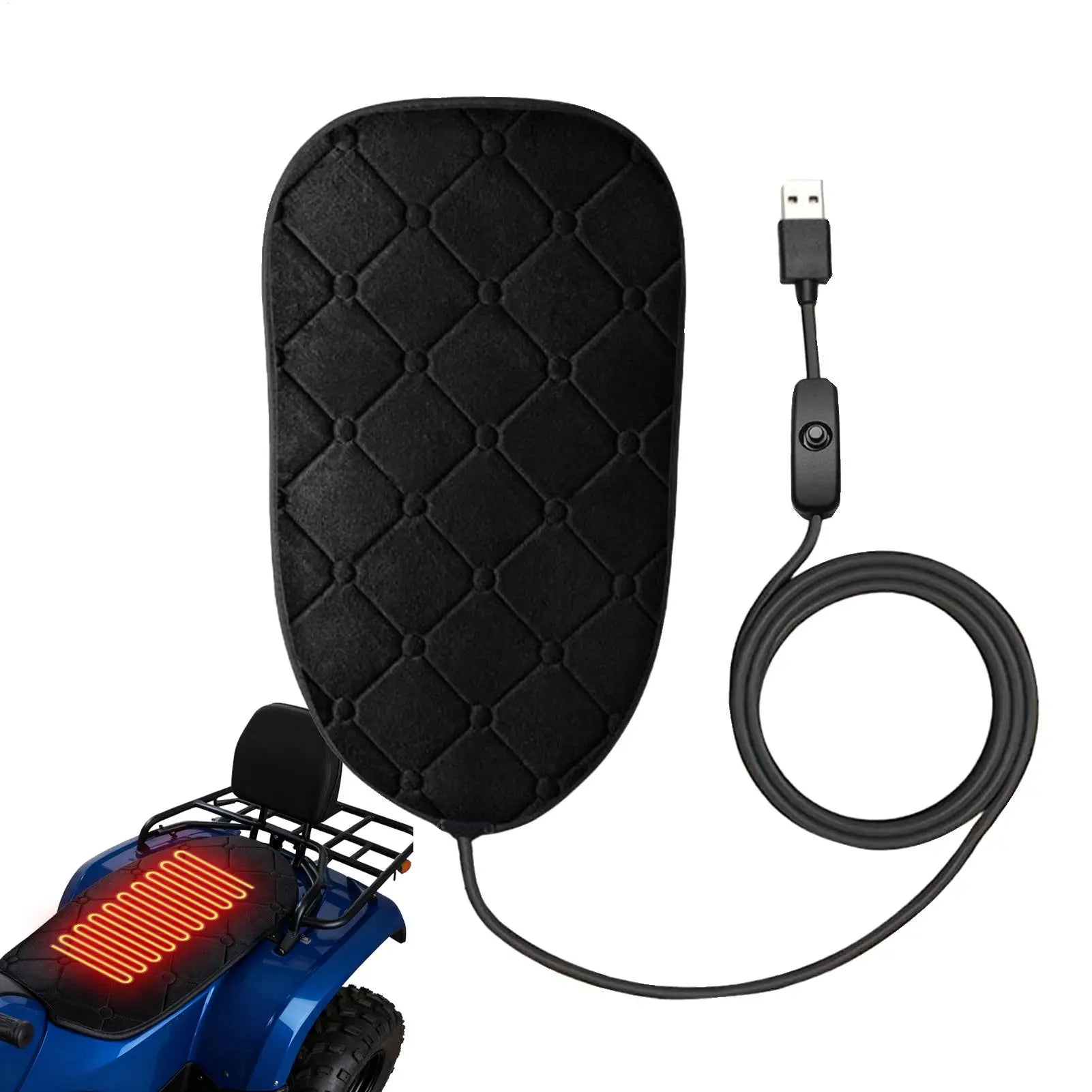 Motorcycle Seat Cover Motorbike Heating Seat Pad Cold Weather Scooter Cushion for Dirt Bike ATV Snowmobile Road Trip Touring Oasis Select