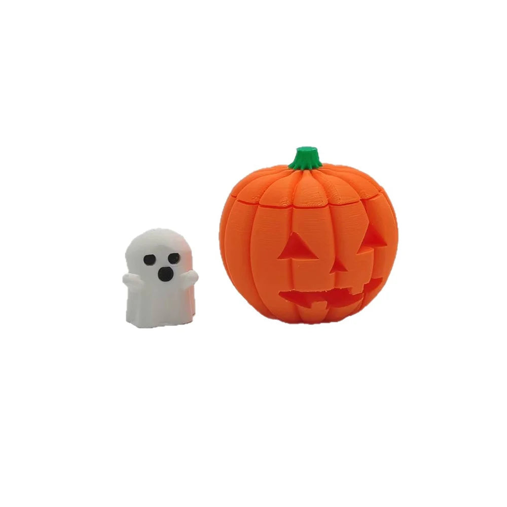 Creative Pumpkin Ghost Night Desktop Ornament Funny 3D Printing Pumpkin Ghost Decorative For Festival Halloween Party Oasis Select
