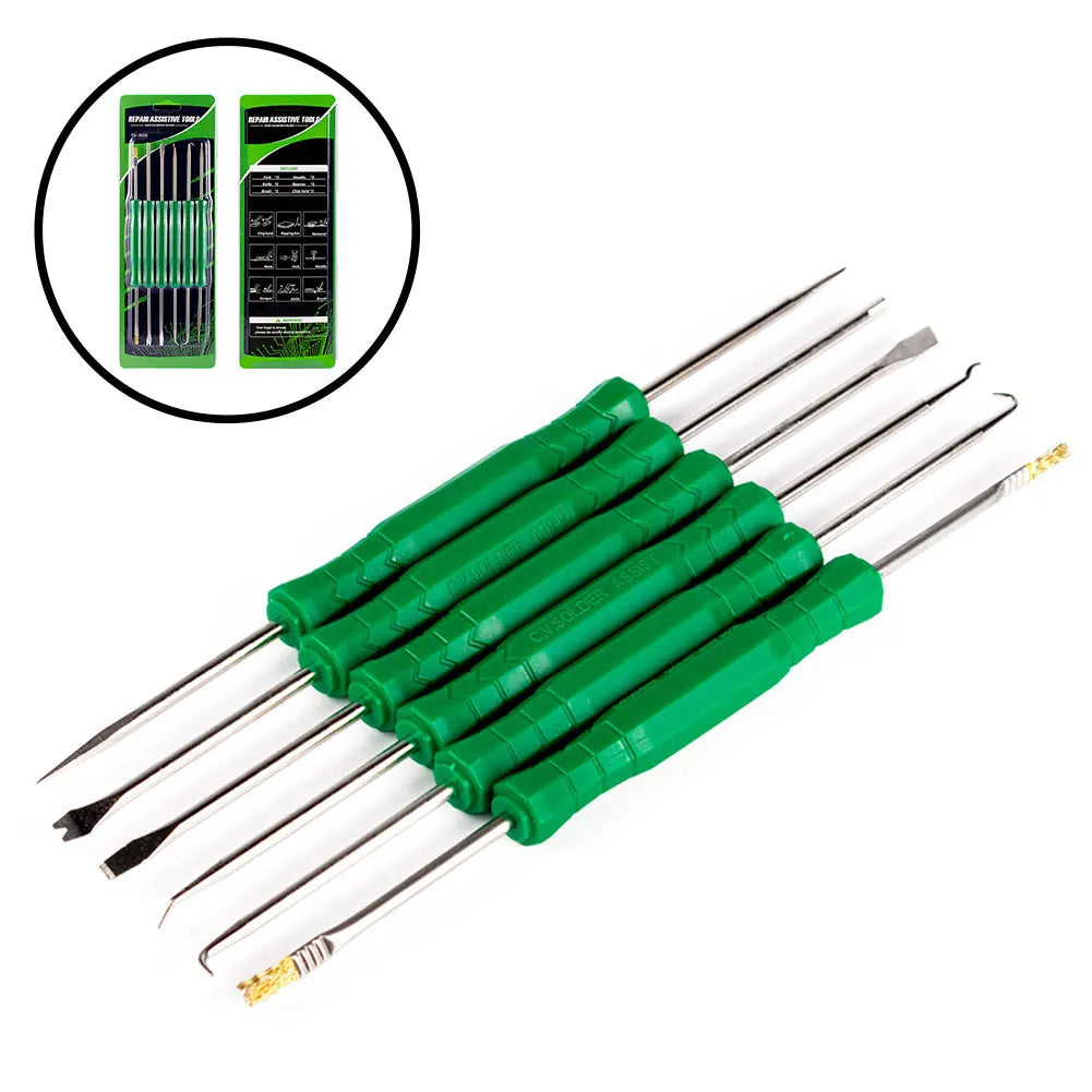 6Pcs Desoldering Aid Kit Soldering Aid Assist Tool PCB Cleaning Repair Tool Circuit Board Soldering Welding Auxiliary Tool Oasis Select