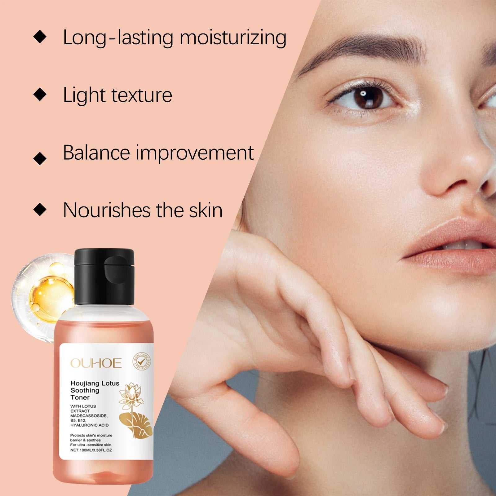 Lotus Facial Toner Soothing Moisturizing Smoothing Brightening Firming Skin Care for Sensitive Skin Pore Refining Essence Toner Oasis Select