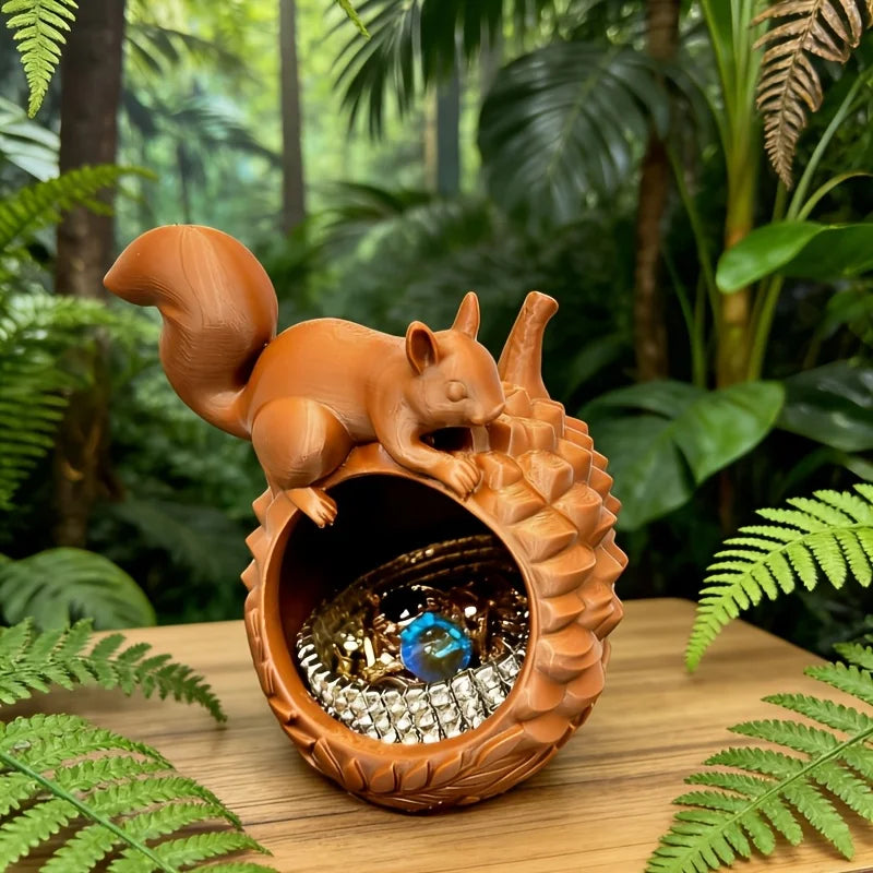 Cute Squirrel on Acorn Jewelry Holder Jewelry Bowl Trinket Dish Decorative Earrings ring Organizer for Vanity Desk Entryway Gift Oasis Select