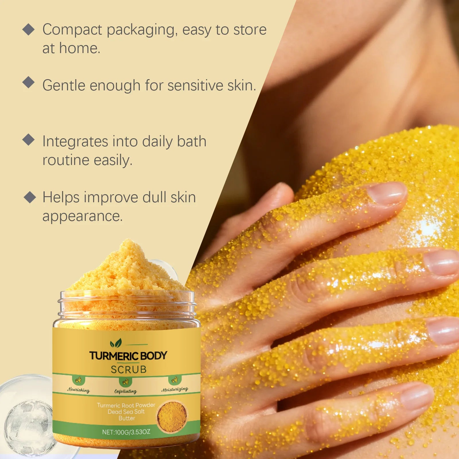 Turmeric Sea Salt Body Scrub – Exfoliate, Brighten & Soften Body Exfoliating Scrub Oasis Select