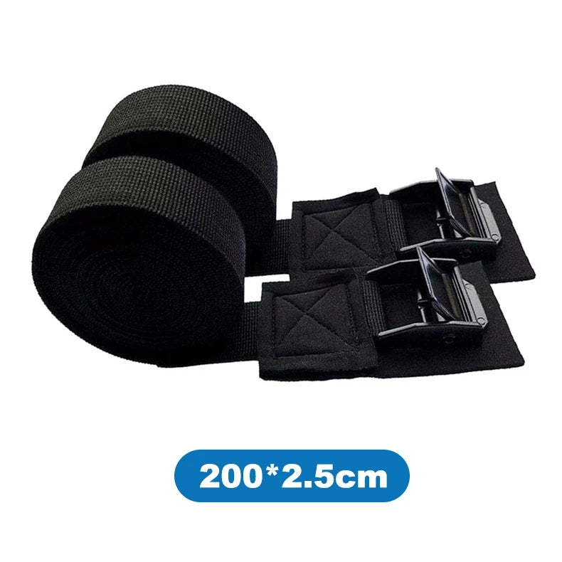 Car Tensioning Belts Black Tie Down Strap Strong Ratchet Belt Luggage Bag Cargo Lashing With Metal Buckle for Car RV 300cm*2.5cm Oasis Select 200X2.5cm