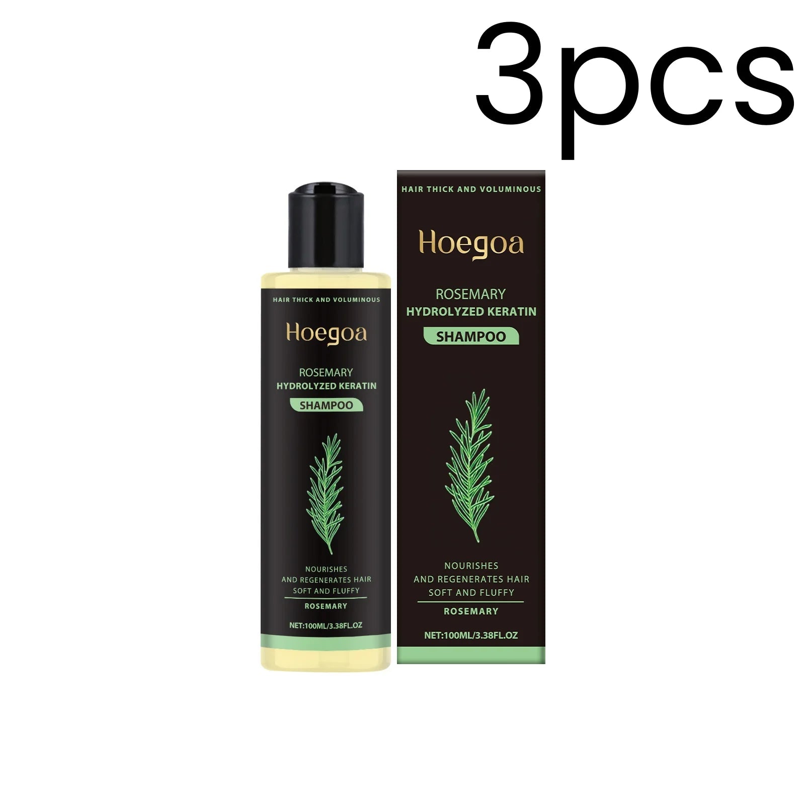 Hoegoa Rosemary Keratin Shampoo – Anti-Frizz & Hair Repair Keratin Hair Shampoo Oasis Select 3pcs
