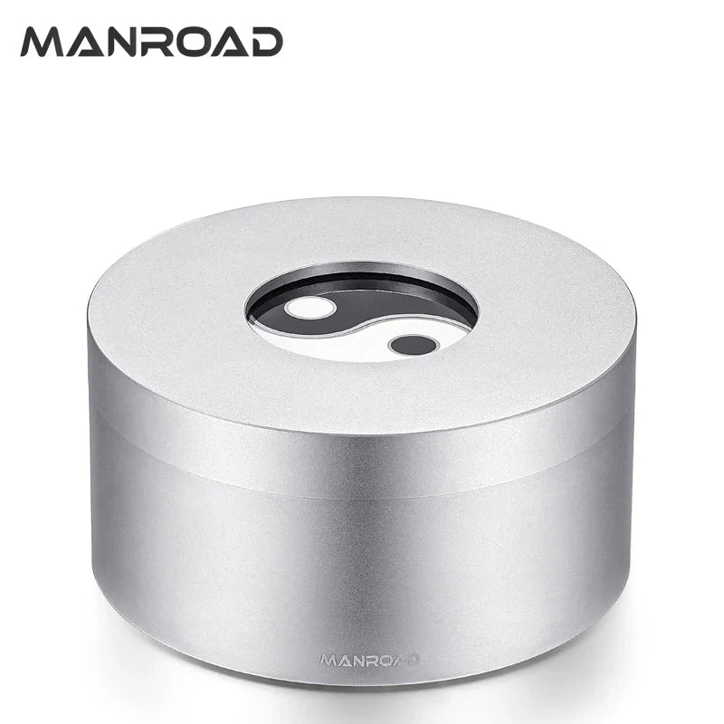 304 Stainless Steel Ashtray with Cover High-end Atmosphere Office Home Living Room Fully Sealed Anti-fly Ash Anti-odor Ashtray Oasis Select