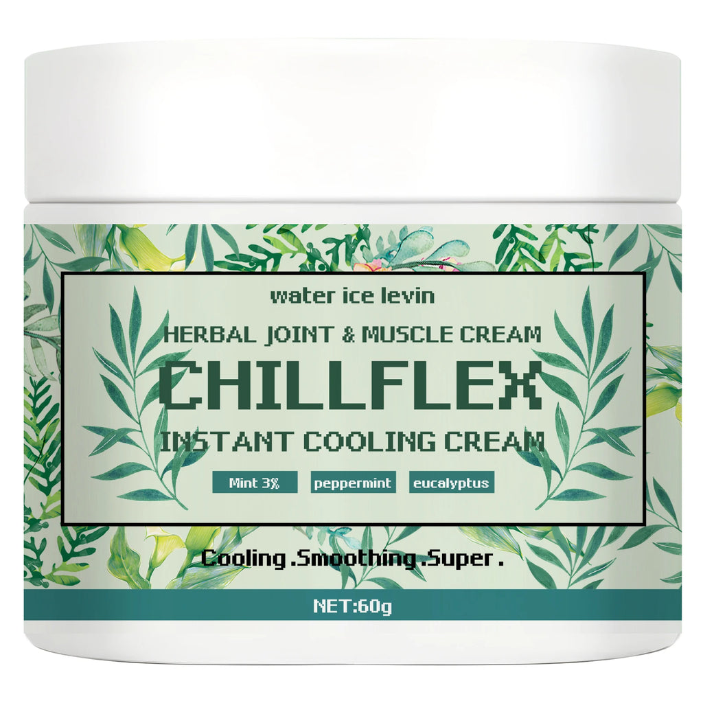 Water Ice Levin CHILLFLEH Cream: Instant Cooling Herbal Relief with Mint & Eucalyptus for Joints & Muscles. 60g. Oasis Select one 60g