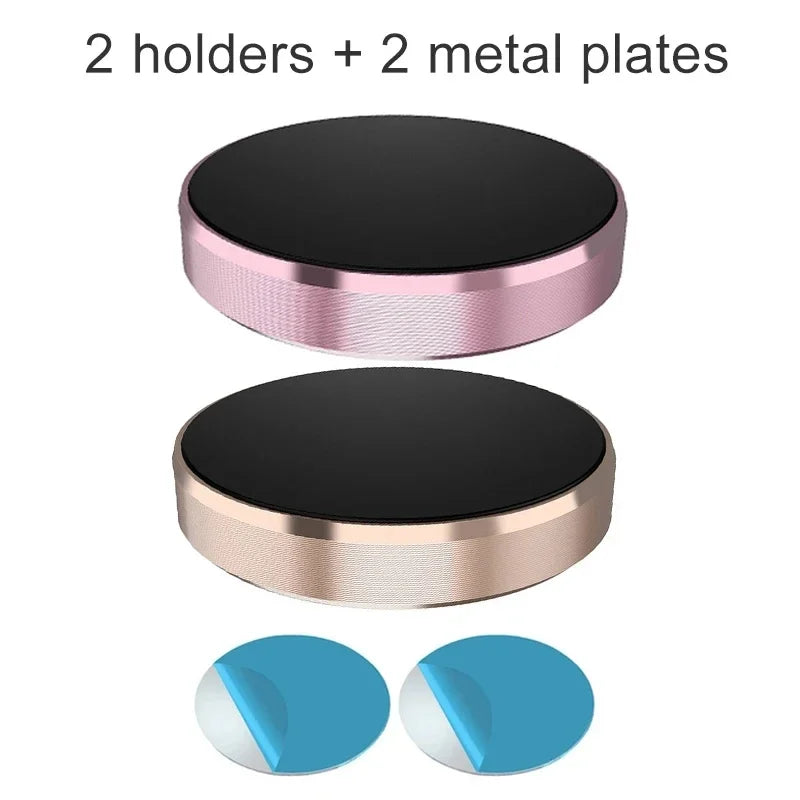1/2pcs Magnetic Car Phone Holder Stand In Car for IPhone 14 13 12 XR Pro Huawei Magnet Mount Cell Mobile Wall Nightstand Oasis Select Rose Gold-Gold