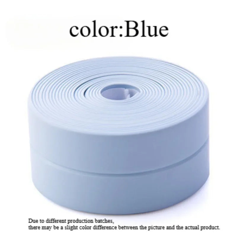 1 Roll of Waterproof White PVC Self-Adhesive Tape - Perfect for Bathroom, Sink & Kitchen - Super Strong Stickiness! Oasis Select Blue 3.2m 2.2cm
