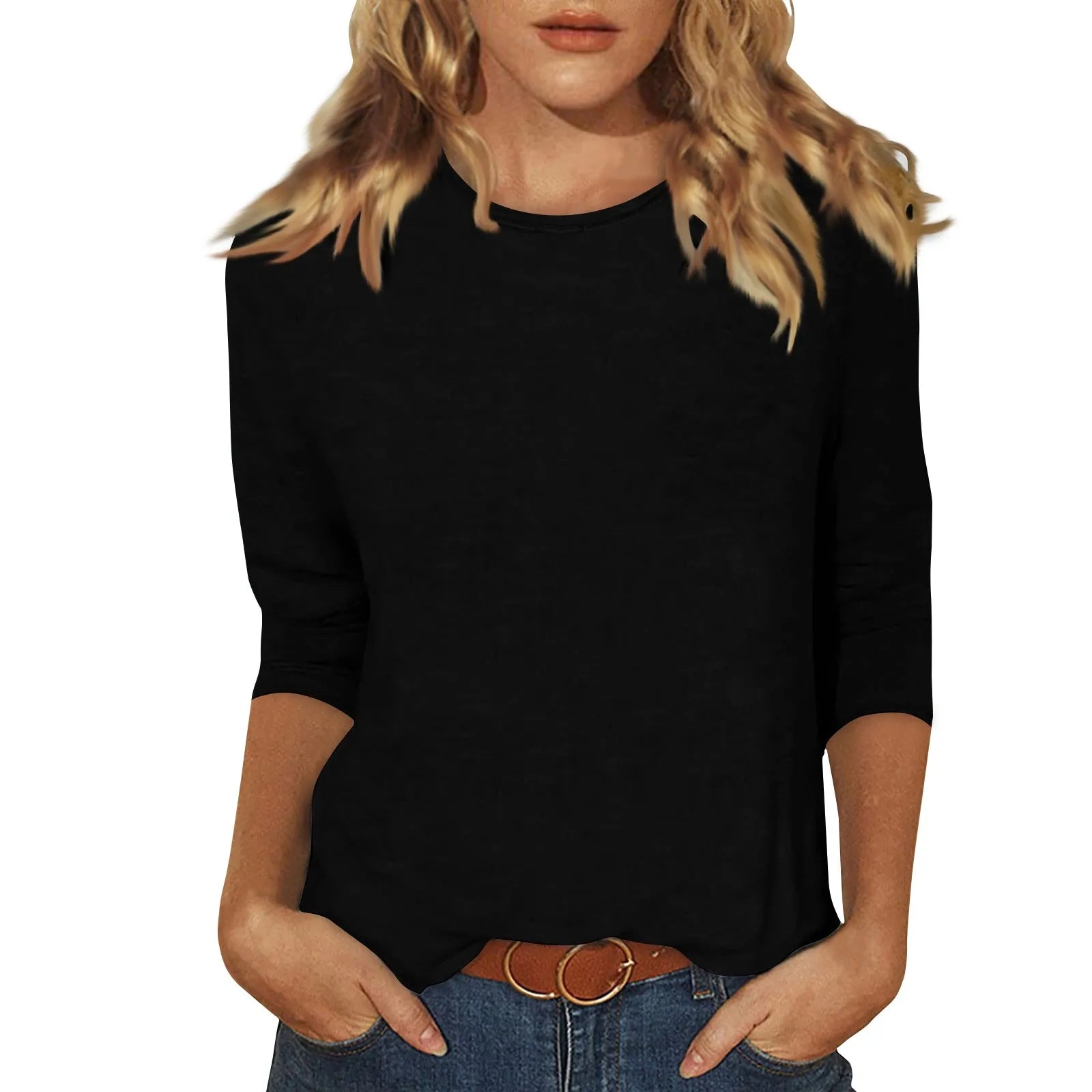 Women's 3/4 Sleeve Casual Print Blouse Top – S to 5XL Women's Casual Top Oasis Select