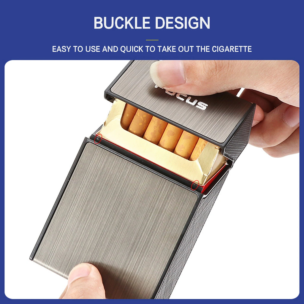 20pcs Portable Cigarette Box Aluminum Alloy Flip Top Holder Anti Pressure Proof for Hard Soft Pack Smoking Accessory Gift Oasis Select