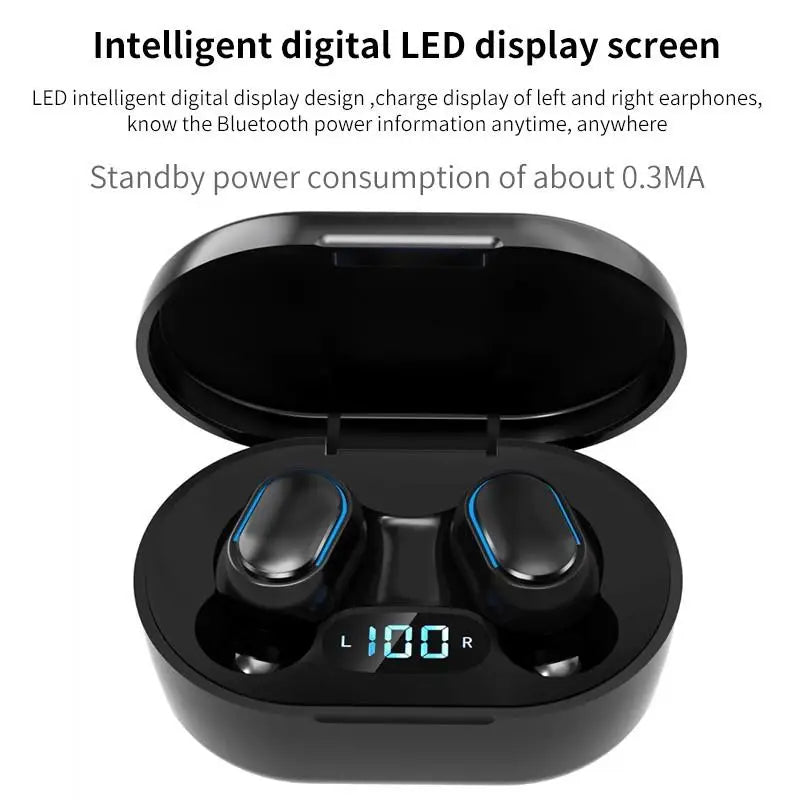 E7S TWS Wireless Headphones Bluetooth Earphone Control Sport Headset Waterproof Microphone Music Earphone Work On All Smartphone Oasis Select