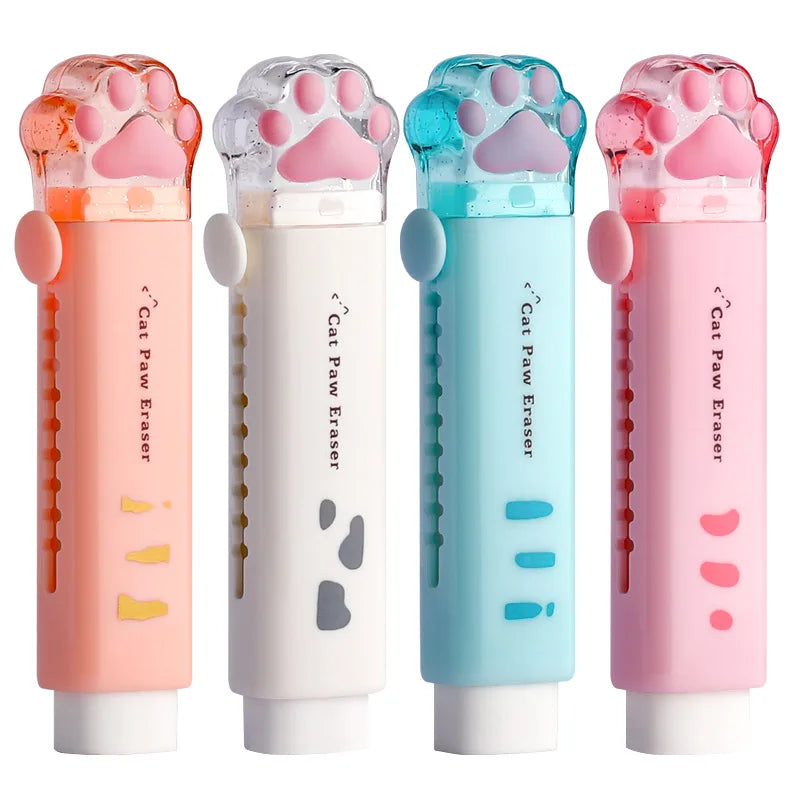 Eraser with retractable push-pull design, creative cartoon cat claw shape, student-specific stationery, portable eraser Oasis Select