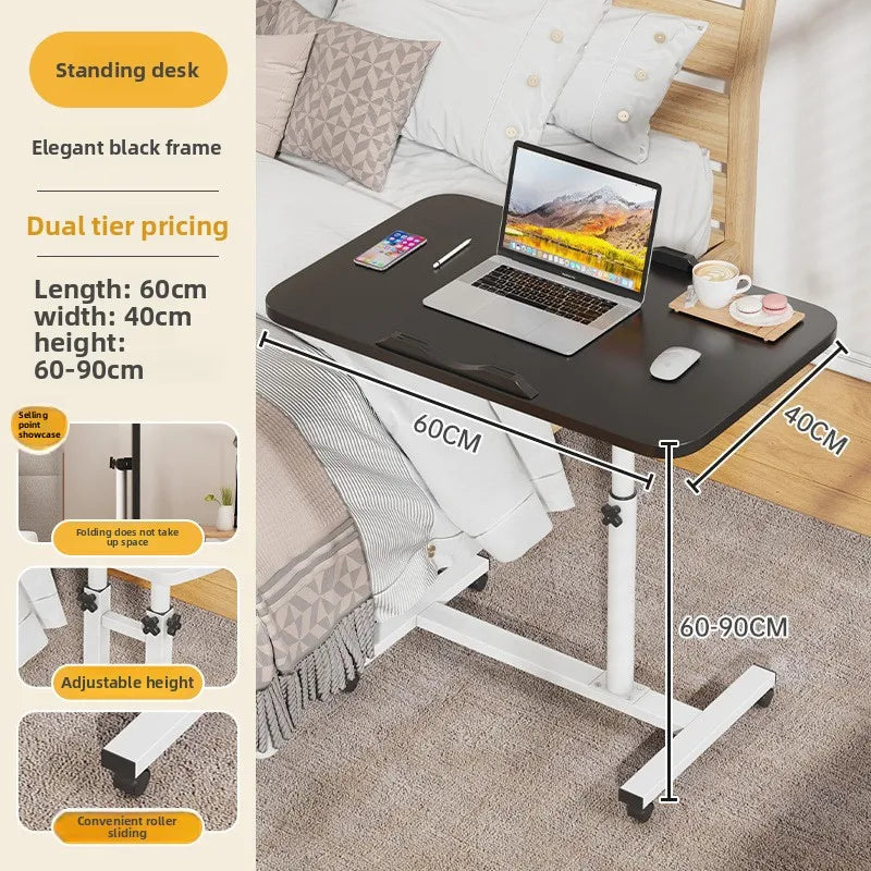 Multi-functional Bedside table removable computer desk bedroom table lifting desk notebook folding table sturdy and durable Oasis Select hei-bai-38mm-60-y