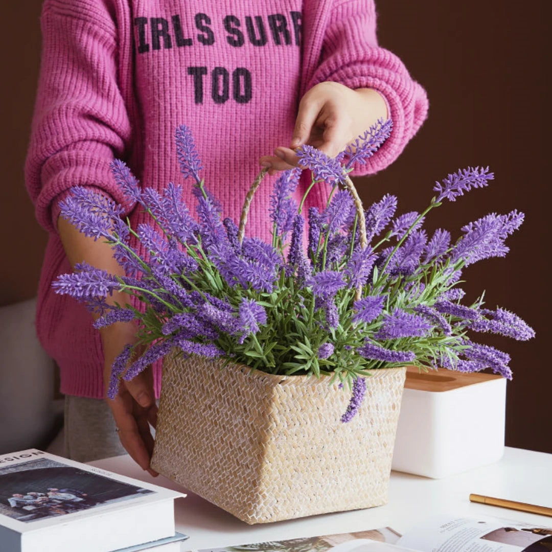 7-Branch 38cm Artificial Lavender Bouquet for Home Table Decor Hotel Wedding Floral Arrangement Fake Flower Oasis Select