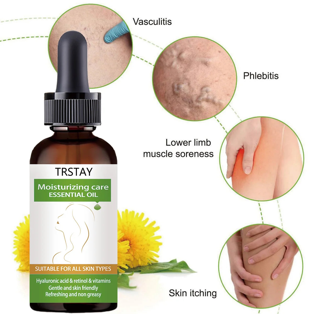 Leg Vein Massage Essential Oil – Moisturizing Foot Care Cream