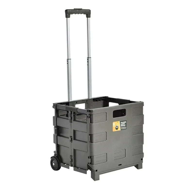 Multi-functional Plastic trolley trunk outdoor trolley storage box camping trolley foldable shopping basket Oasis Select