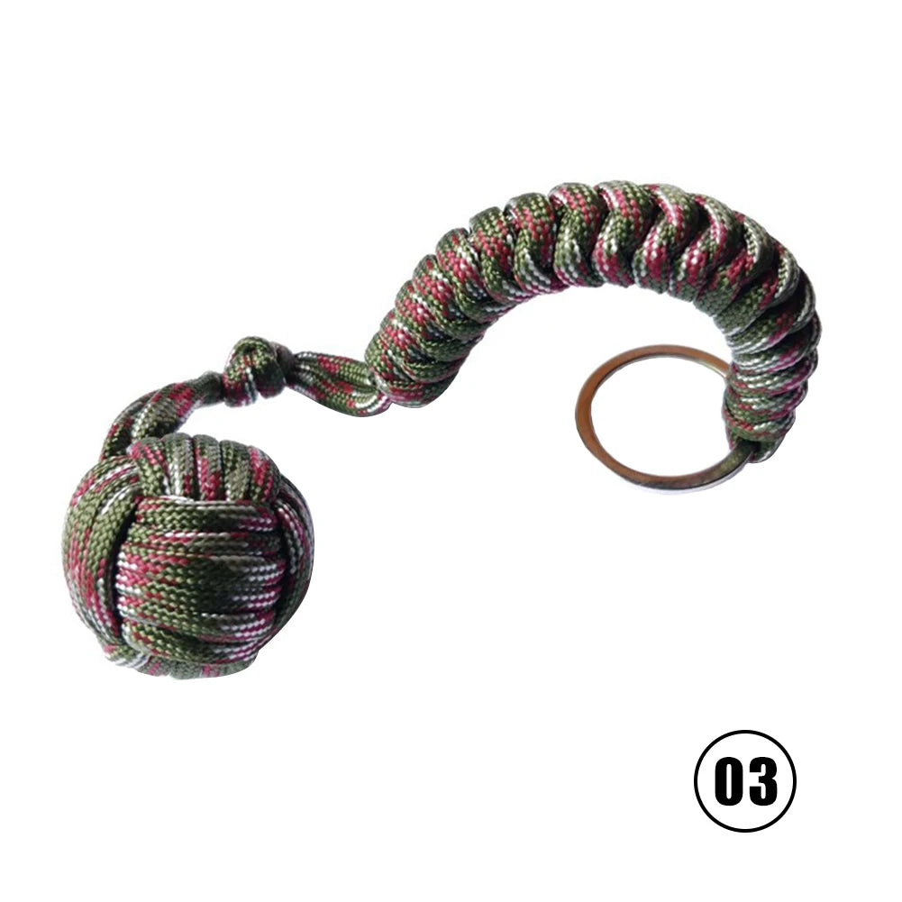 Monkey Fist Paracord Keychain with Steel Ball | EDC Survival