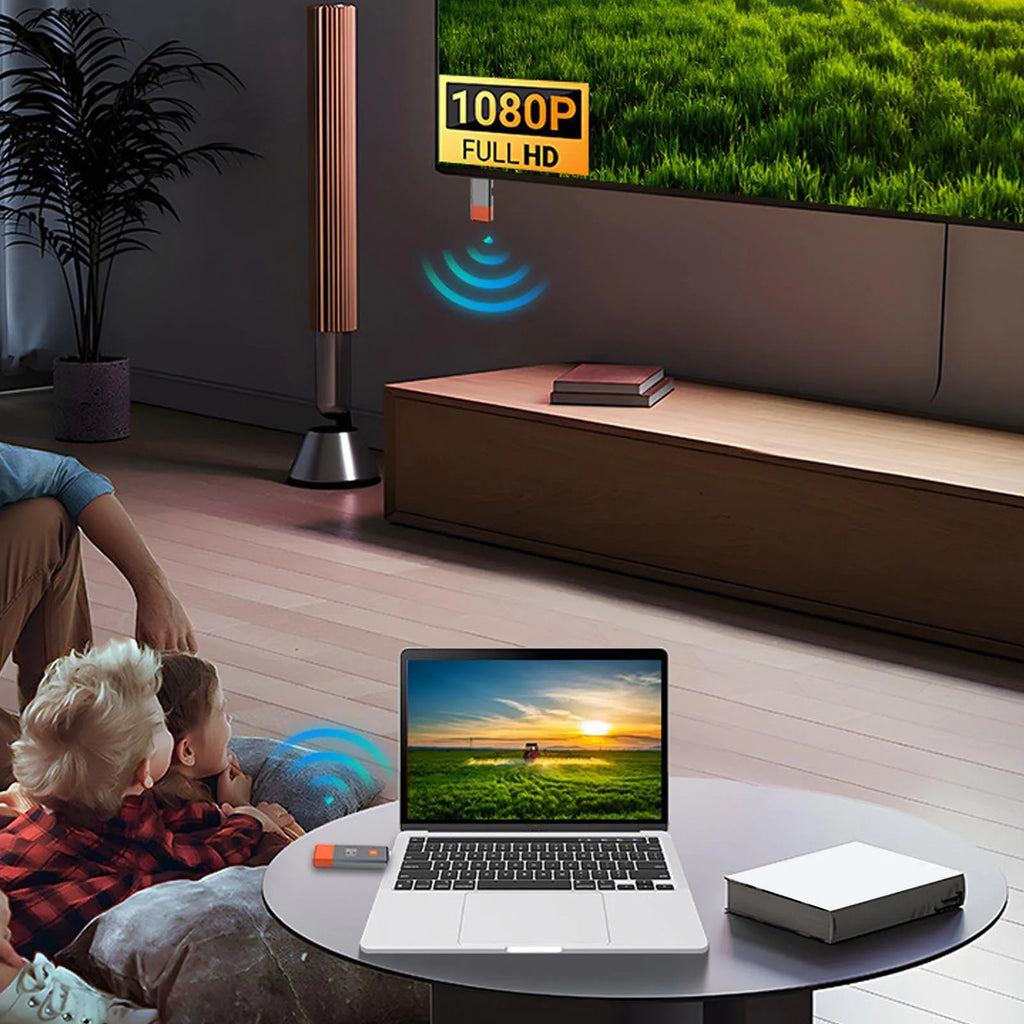 HDMI 1080P Wireless Video Transmitter Receiver Screen Mirroring for PC to TV Office Meeting Presentation Oasis Select