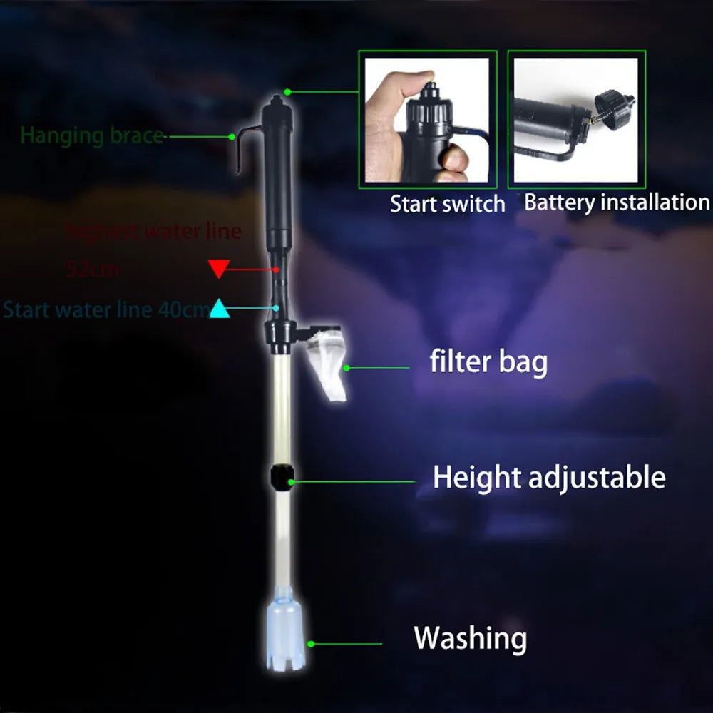 Aquarium Electric Cleaning Vacuum Water Filter Siphon Vacuum Cleaner Fish Tank Water Changer Gravel Cleaner Pump Water Filters Oasis Select