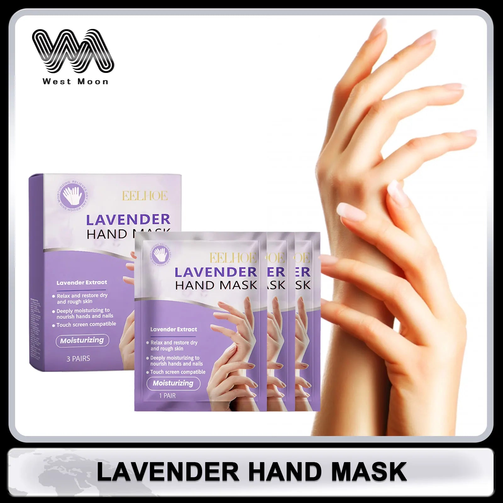 Lavender Hand Mask Exfoliating Remove Dead Skin Brightening Improve Skin Rough Dullness Smooth Nourish Hands Skin Care Products Oasis Select