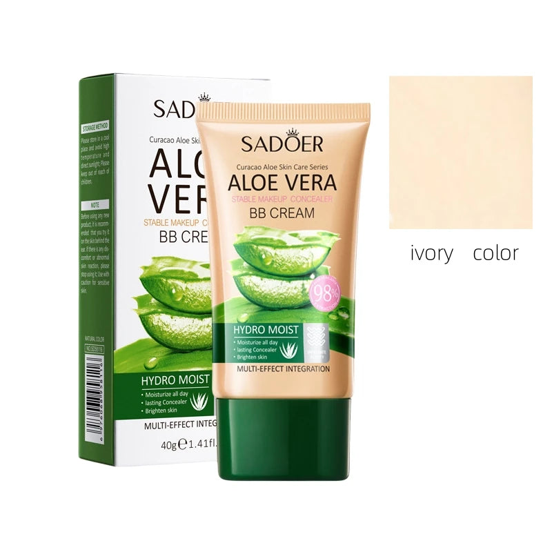 SADOER Aloe Vera BB Cream Concealer 40g – Full Coverage BB Cream Concealer Oasis Select Ivory 40g