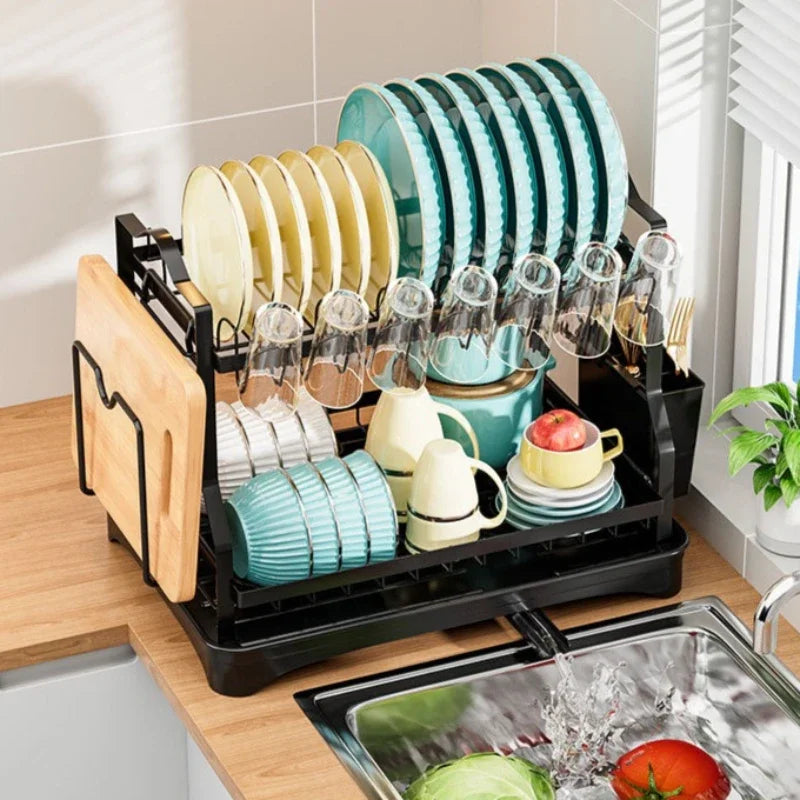 Kitchen Dish Rack Drain Rack Countertop Cupboard Shelf Removable Tableware Storage Rack Oasis Select