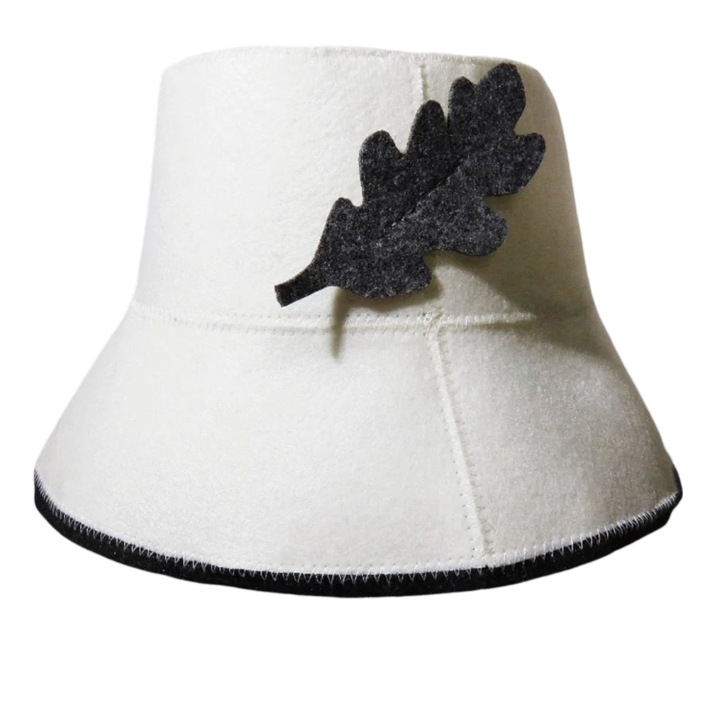 Soft Felt Sauna Cap Felt Bath Hat Water Absorbent Insulation Sauna Bucket Hat Multipurpose Shower Cap For Men Women Oasis Select White