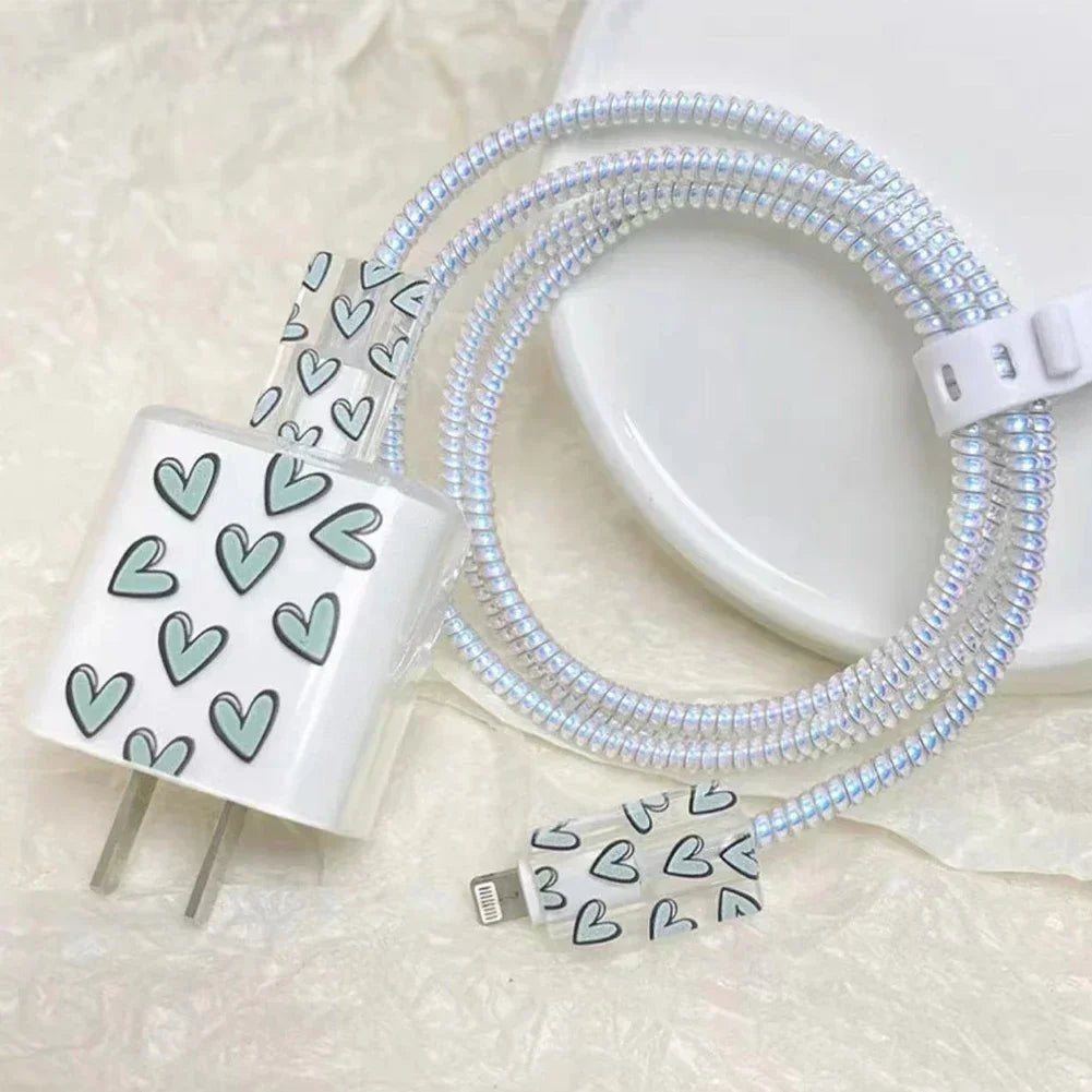 Cute Floral iPhone Charger & Cable Cover – TPU Protective Case