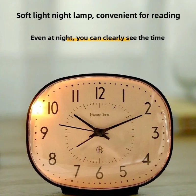 New Bedside Small Alarm Clock Desktop Silent Clock Dedicated for Elderly Bedroom Wake-up Tool Desktop Ornament Oasis Select