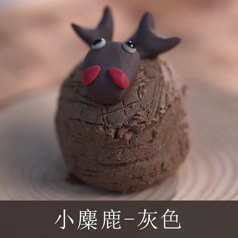 Ceramic Cute Mini Ornaments for Tourist Attractions, Hand-Pinched Animals, Cultural and Creative Decorations Tea Pets Oasis Select 15