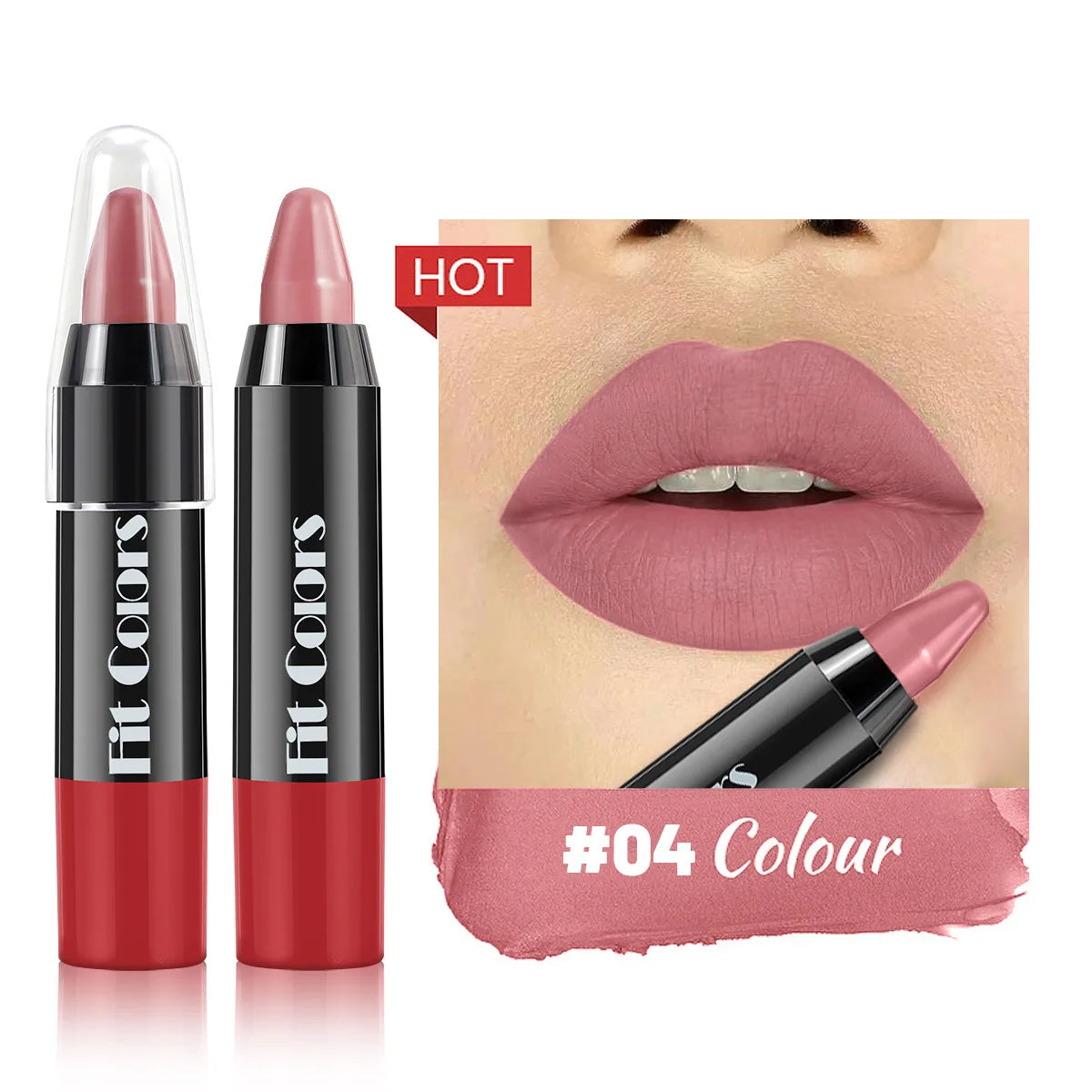Waterproof Matte Lip Liner Pen Grey Pink Nude Non Stick Cup Long Lasting Contour Tint Crayon Lipstick Sexy Red Makeup Cosmetic Oasis Select 04 Full Size